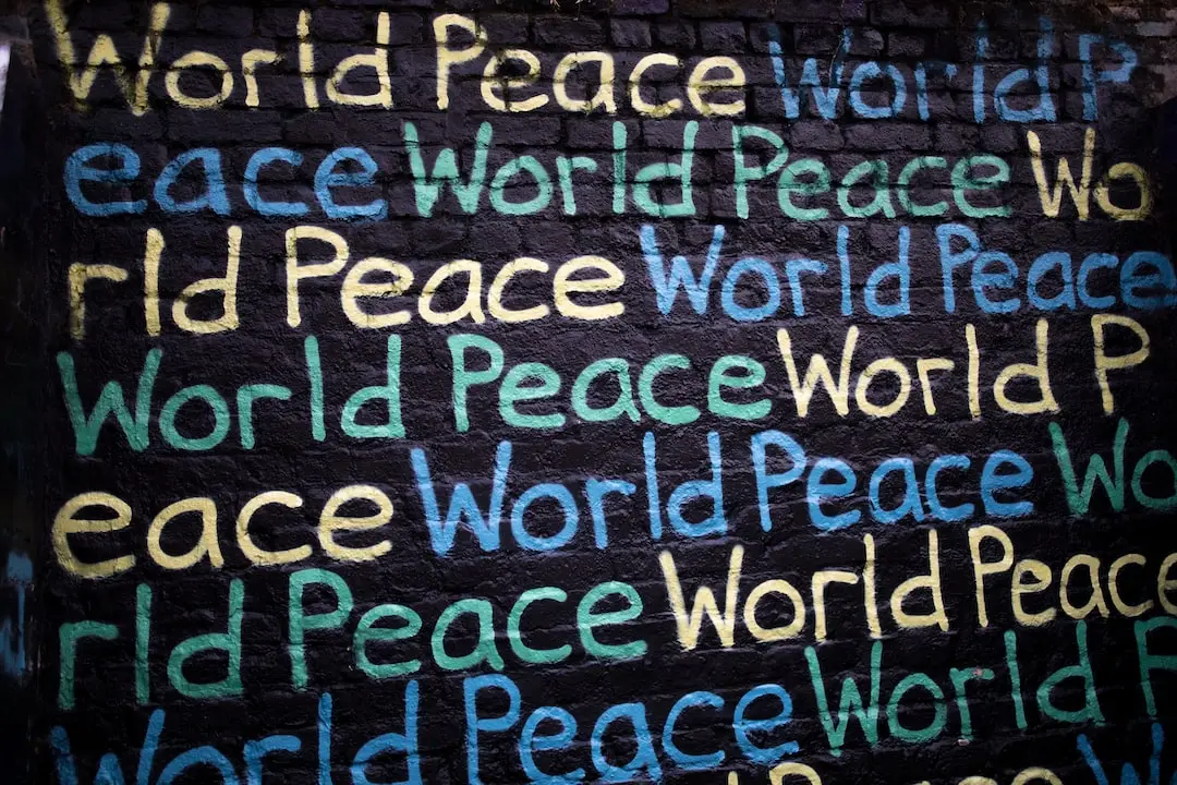 wall tagged with world peace